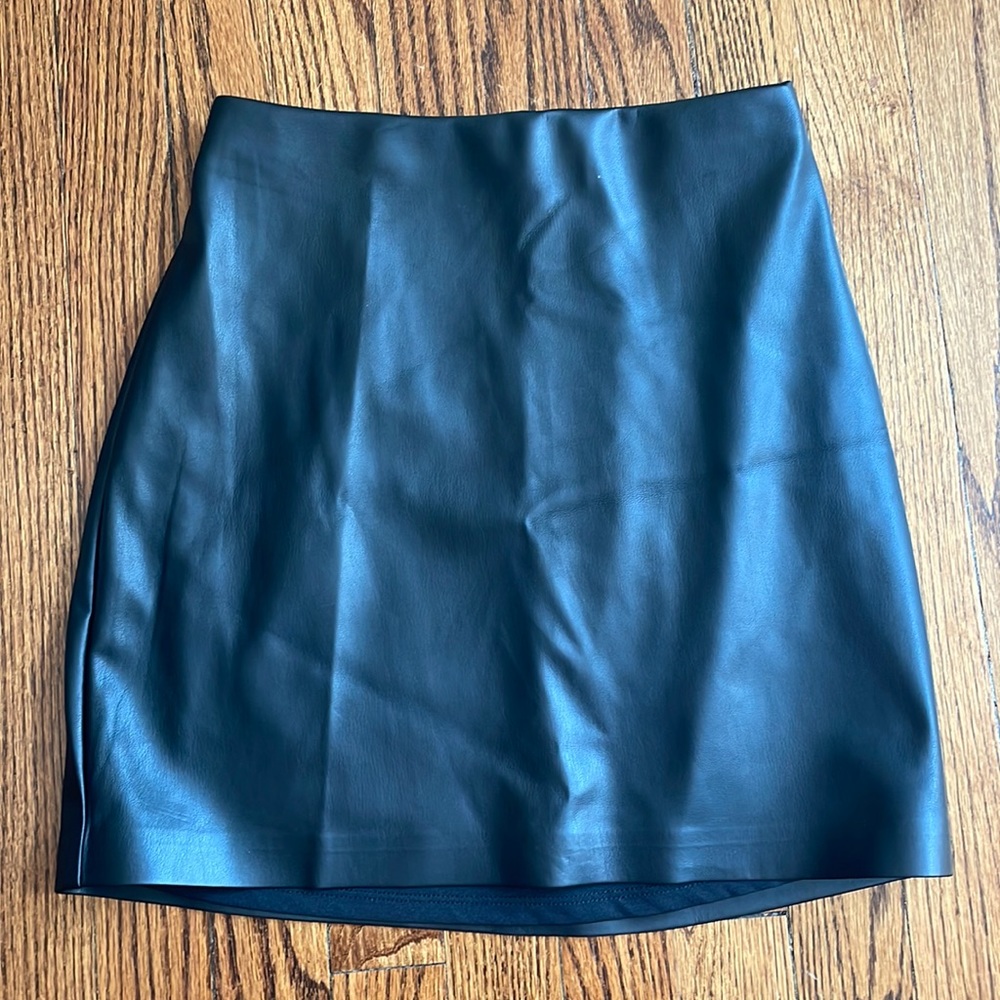 Express Black Faux Leather skirt